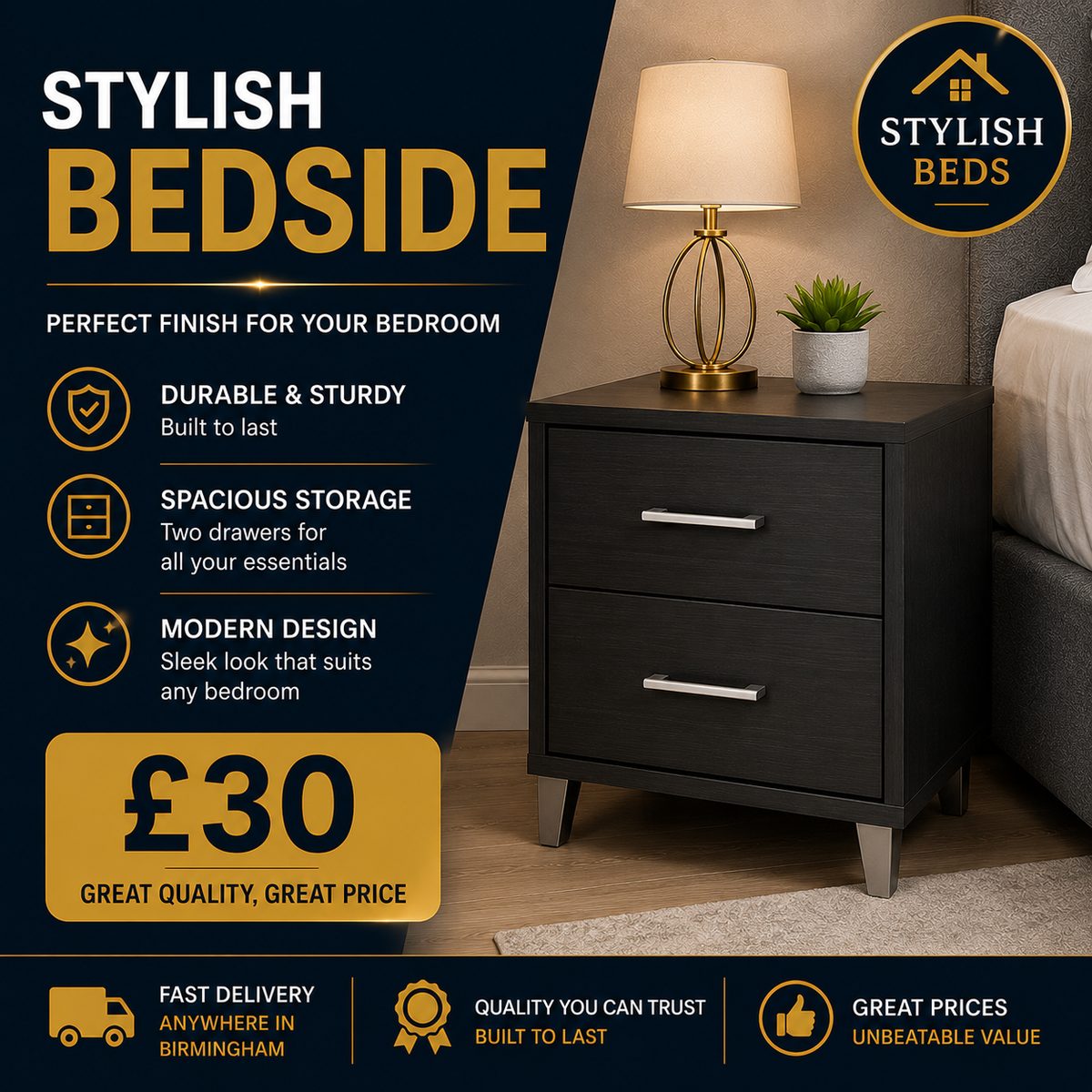 STYLISH BEDSIDE at Stylish Beds UK
