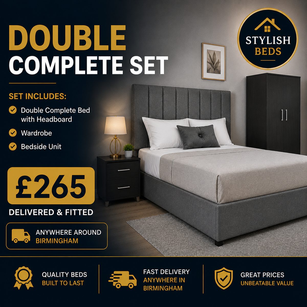 DOUBLE COMPLETE SET at Stylish Beds UK